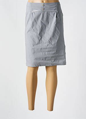 Jupe mi-longue taille à pinces gris QUATTRO femme
