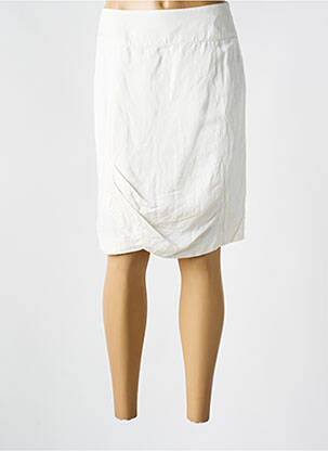 Jupe mi-longue doublure textile beige QUATTRO femme