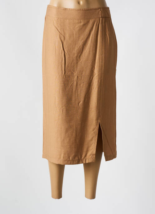 Jupe mi-longue doublure textile marron MERI & ESCA femme