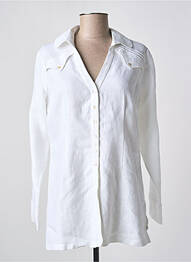 Chemisier coupe cintrée manches longues blanc QUATTRO femme