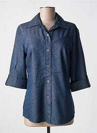 Chemisier coupe cintrée manches 3/4 bleu QUATTRO femme