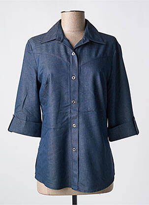Chemisier coupe cintrée manches 3/4 bleu QUATTRO femme