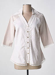 Chemisier manches courtes manches courtes beige QUATTRO femme