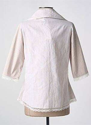 Chemisier coupe cintrée manches courtes beige QUATTRO femme