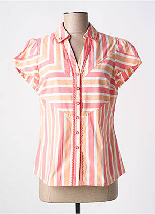 Chemisier coupe cintrée manches courtes rose QUATTRO femme