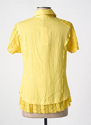 Chemisier coupe cintrée manches courtes jaune QUATTRO femme