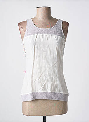 Top imprimé fantaisie sans manche blanc QUATTRO femme