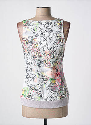 Top imprimé fantaisie sans manche blanc QUATTRO femme