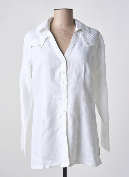 Chemisier coupe cintrée manches longues blanc QUATTRO femme