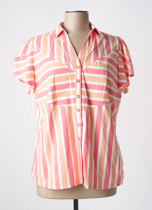 Chemisier manches courtes manches courtes rose QUATTRO femme