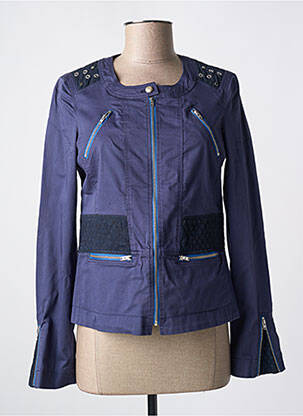 Veste casual col rond bleu QUATTRO femme