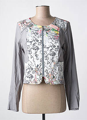 Veste casual col rond gris QUATTRO femme