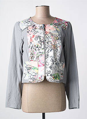 Veste casual col rond gris QUATTRO femme