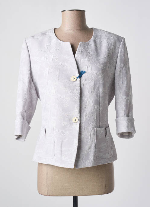 Veste chic col rond gris QUATTRO femme
