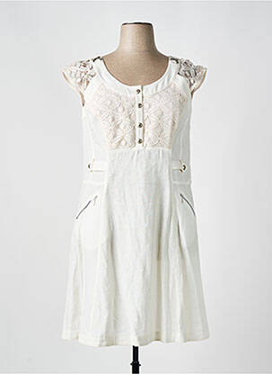 Robe mi-longue sans manche sans manche blanc QUATTRO femme