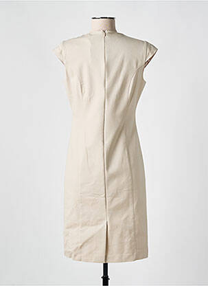 Robe mi-longue manches courtes manches courtes beige QUATTRO femme