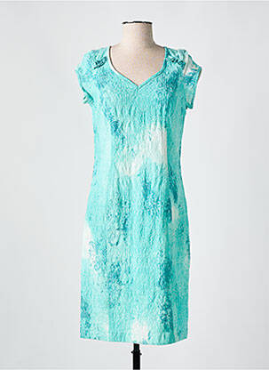 Robe courte manches courtes manches courtes bleu QUATTRO femme