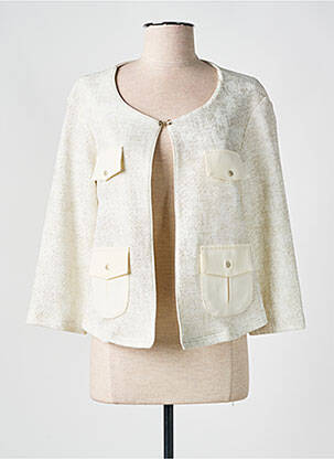 Veste casual col rond beige QUATTRO femme
