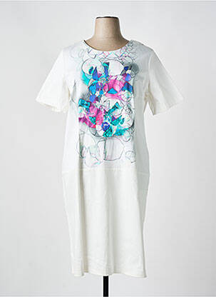 Robe mi-longue blanc QUATTRO pour femme