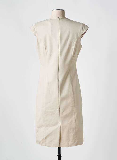 Robe mi-longue manches courtes manches courtes beige QUATTRO femme
