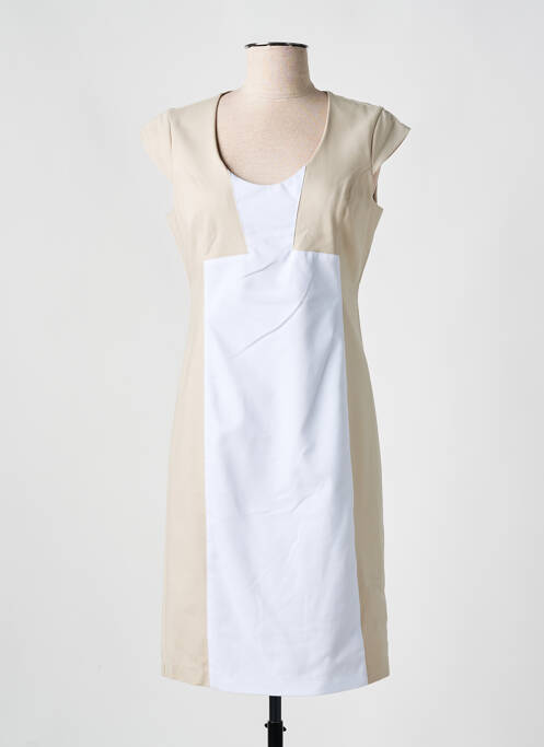 Robe mi-longue beige QUATTRO pour femme