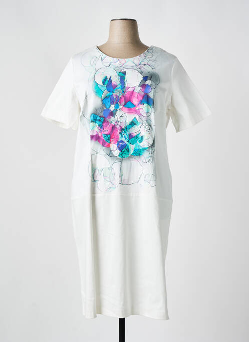 Robe mi-longue blanc QUATTRO pour femme