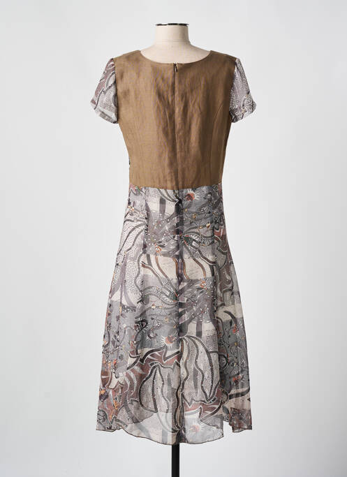 Robe mi-longue marron QUATTRO pour femme