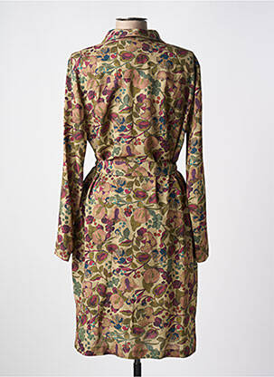 Robe mi-longue coupe fluide manches longues vert DIANA GALLESI femme