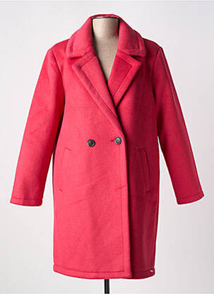 Manteau long coupe droite sans capuche rose RINO & PELLE femme