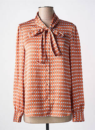 Chemisier imprimé fantaisie manches longues orange DIANA GALLESI femme