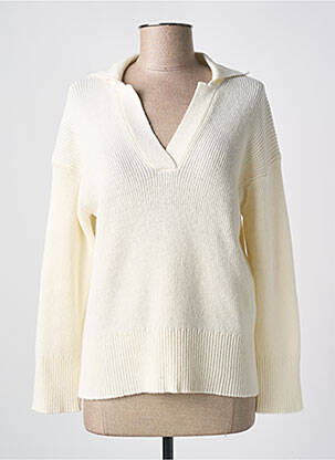 Pull coupe cintrée manches longues blanc MARIA BELLENTANI femme