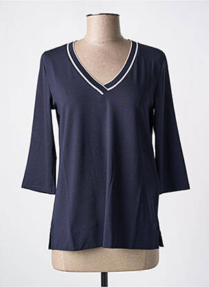 Top col v manches 3/4 bleu MARIA BELLENTANI femme