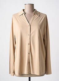 Chemisier coupe fluide manches longues beige YERSE femme