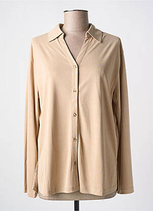 Chemisier coupe fluide manches longues beige YERSE femme