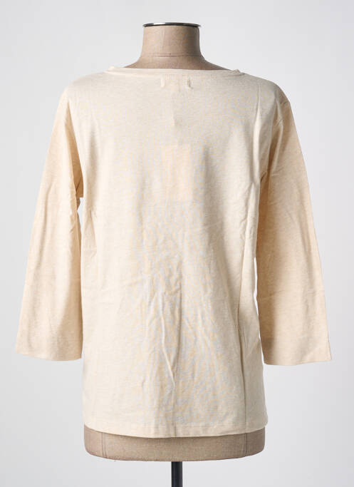 Top col rond manches 3/4 beige YERSE femme