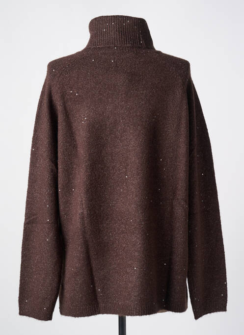 Pull col roulé marron DIANA GALLESI pour femme