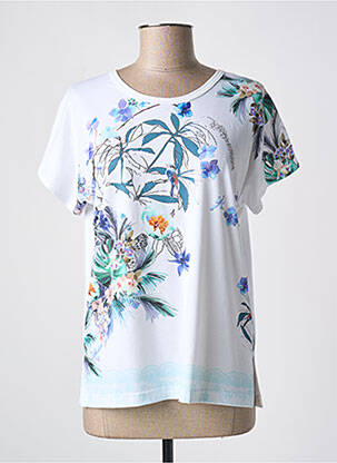 T-shirt imprimé fantaisie manches courtes blanc QUATTRO femme