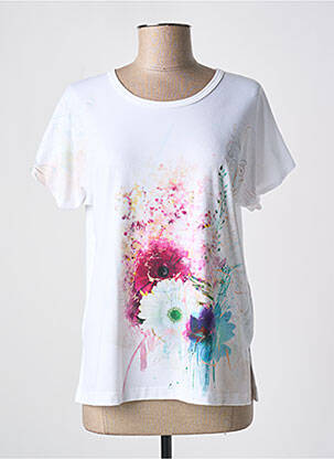 T-shirt imprimé fantaisie manches courtes blanc QUATTRO femme