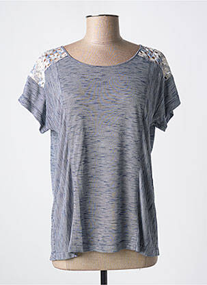 Top imprimé fantaisie manches courtes bleu QUATTRO femme