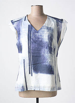 Top imprimé fantaisie manches courtes bleu QUATTRO femme