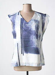 Top imprimé fantaisie manches courtes bleu QUATTRO femme