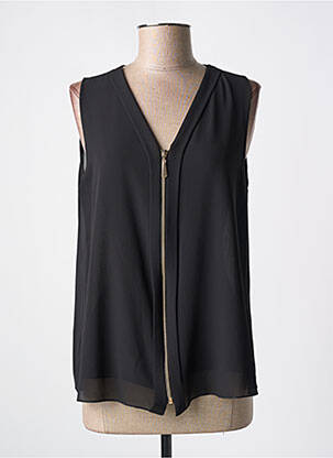 Top coupe fluide sans manche noir QUATTRO femme