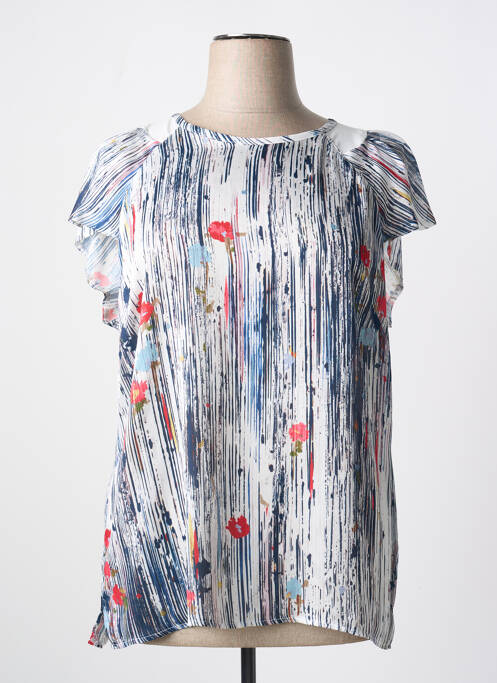 Top imprimé fantaisie manches courtes bleu QUATTRO femme