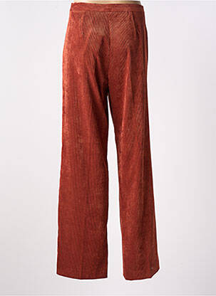 Pantalon large fermeture zippée sous rabat boutonné taille haute orange DIANA GALLESI femme