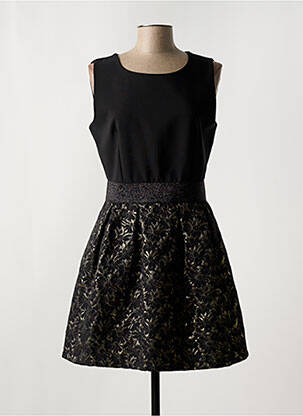 Robe mi-longue coupe évasée sans manche noir QUATTRO femme