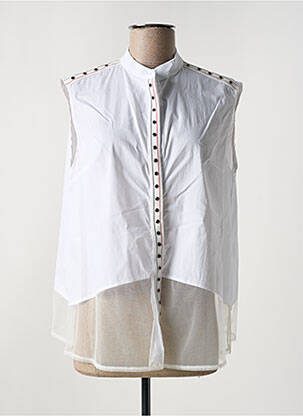 Chemisier coupe droite sans manche blanc QUATTRO femme