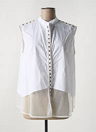 Chemisier coupe droite sans manche blanc QUATTRO femme
