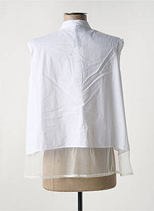 Chemisier coupe droite sans manche blanc QUATTRO femme