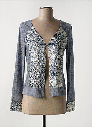 Veste casual coupe droite bleu QUATTRO femme