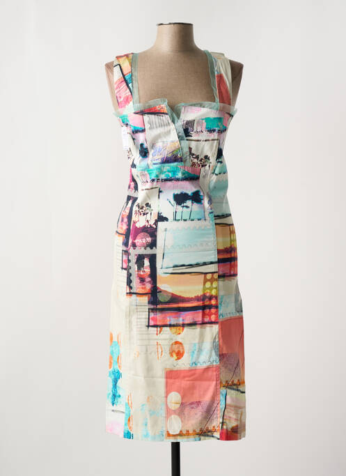 Robe mi-longue blanc QUATTRO pour femme